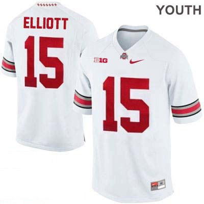 Ohio State Buckeyes Youth Ezekiel Elliott #15 White Authentic Nike College NCAA Stitched Football Jersey XL19G44EW